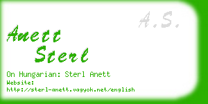 anett sterl business card